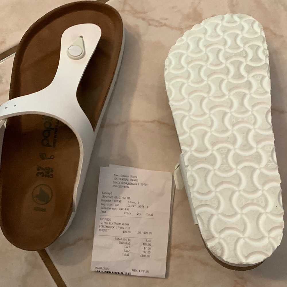 Birkenstock white sandals. Size 37